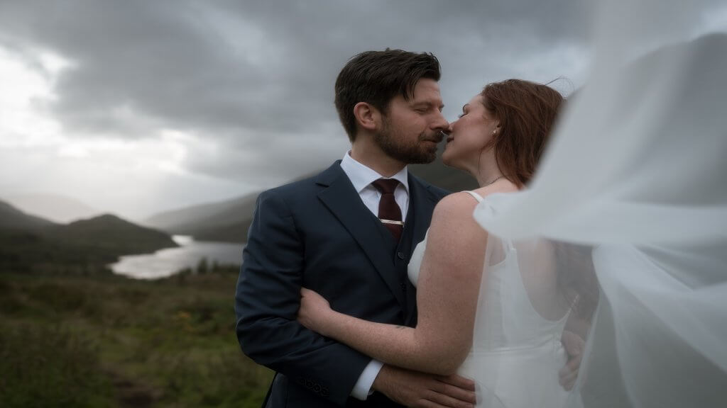 Elopement wedding photography by The Sassenachs on a windy day