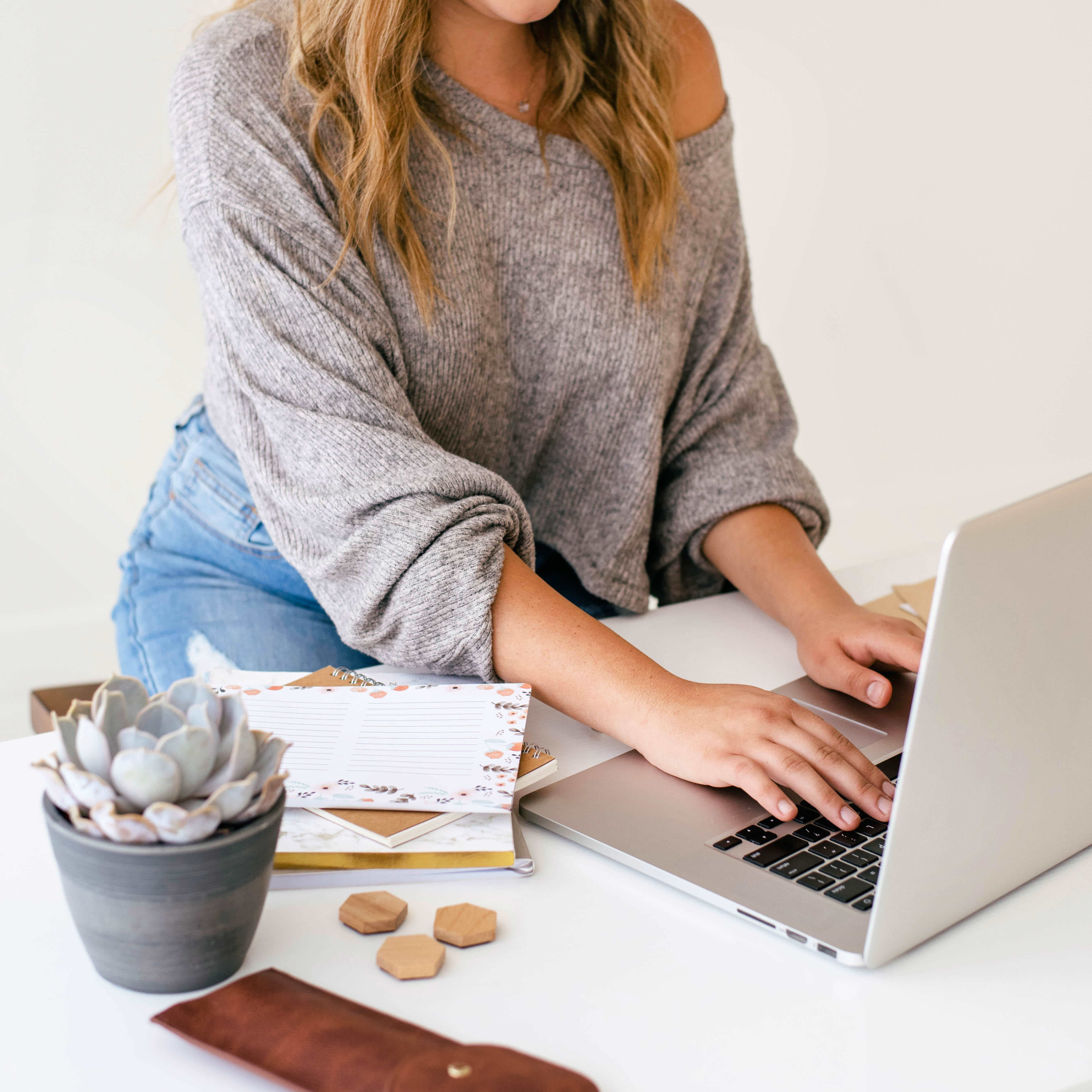 Woman working at her laptop